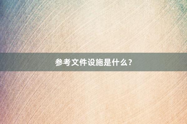 参考文件设施是什么?